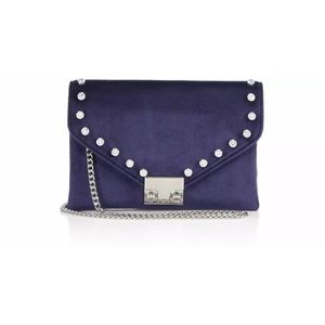 Loeffler Randall velvet rhinestone crossbodyclutch